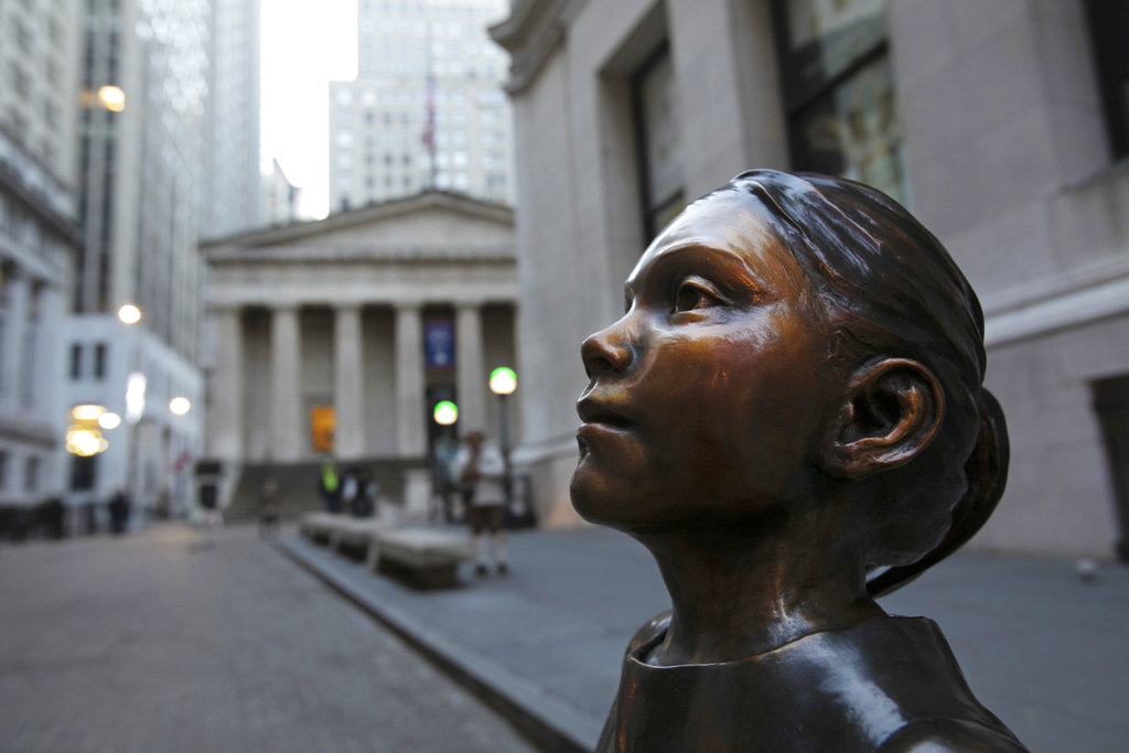 紐約「無畏女孩」銅像。AP