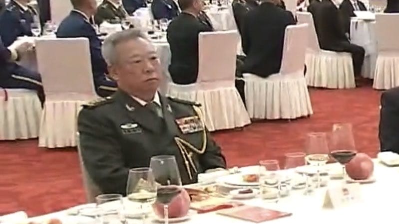 李作成现身国庆招待会。央视