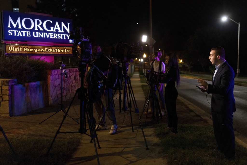 槍擊案在摩根州立大學校園附近發生。美聯社
