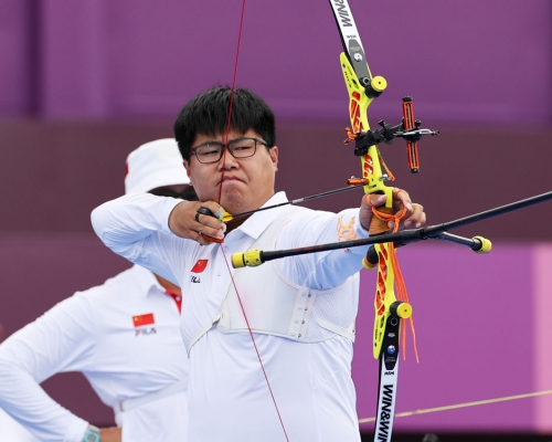 奧運射箭男子團體賽選手王大鵬。新華社圖片