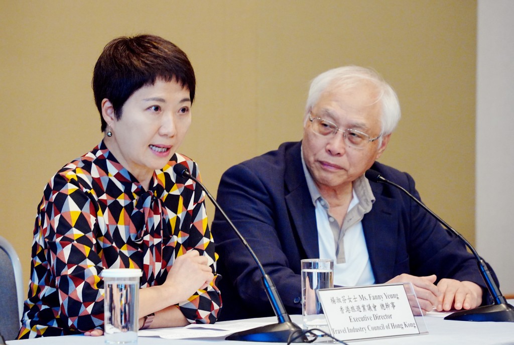 香港旅遊業議會總幹事楊淑芬(左)。汪旭峰攝 香港旅遊業議會總幹事楊淑芬(左)。汪旭峰攝