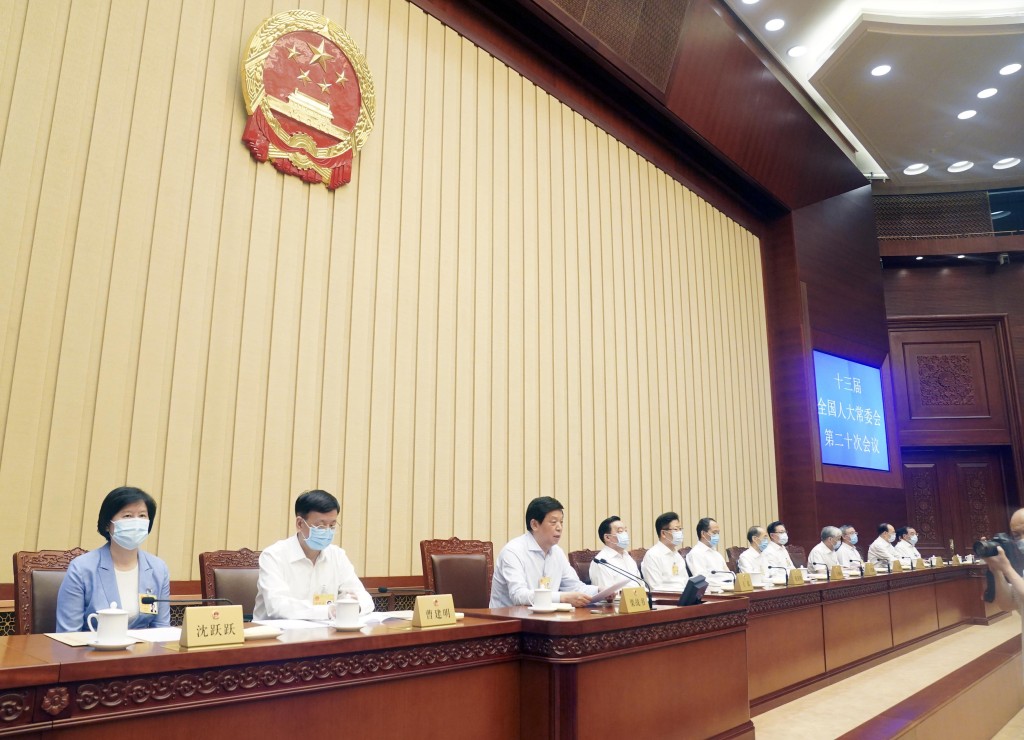 全國人大常委會表決通過港區維護國家安全法。新華社