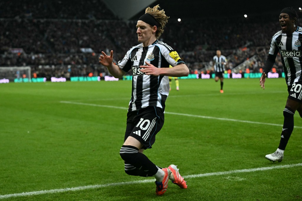 安東尼哥頓操刀中鵠，紐卡素再次領先2:1。法新社