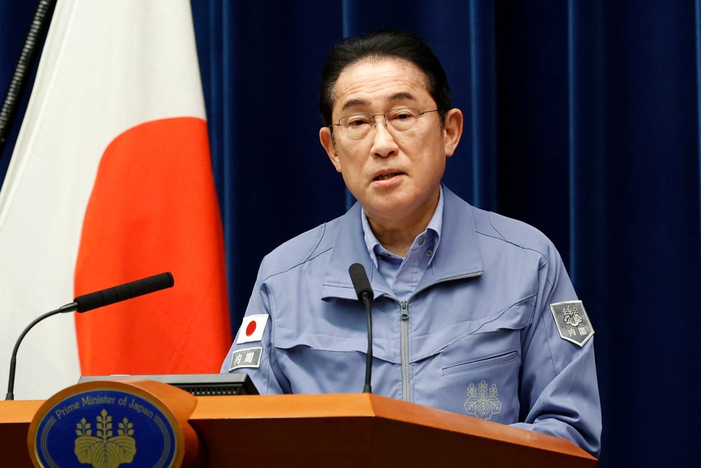 日本首相岸田文雄（圖）首次收到北韓領導人金正恩就自然災害發出的慰問電。 路透社資料圖