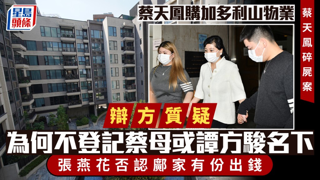 蔡天凤碎尸案｜蔡天凤买楼无写谭方骏名 蔡母：「大家商量好」 否认邝家有份出钱