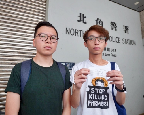 民陣到北角警署報案,表示擔心當日有黑社會襲擊市民。
