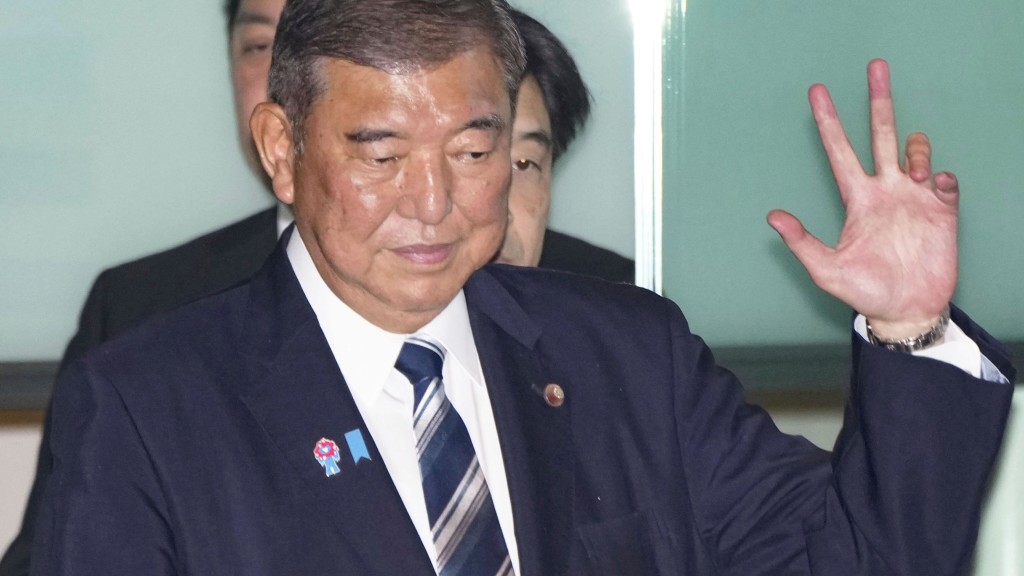 石破茂抵達首相官邸。 美聯社 石破茂抵達首相官邸。 美聯社