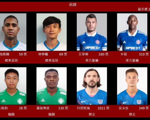 丹恩奴域在公眾投票一馬當先。 足總圖片