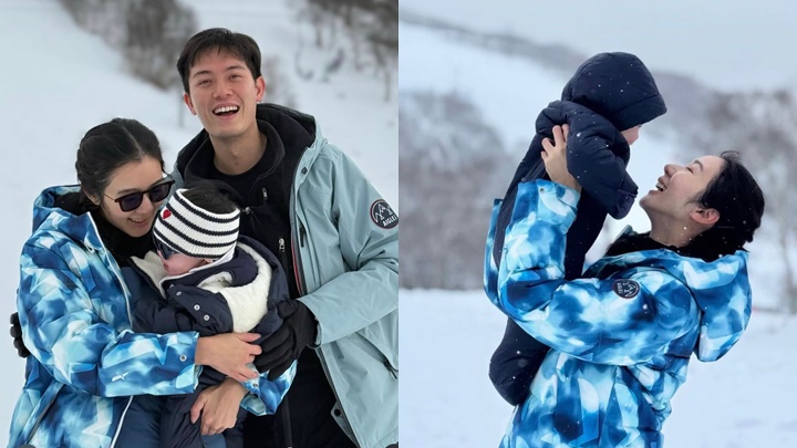 麥明詩34歲生日玩雪晒全家甜蜜照  愛兒黑超Look萌爆曝光