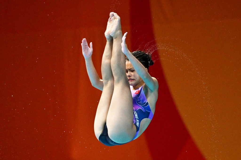 陈梓铭由一米板升上三米板，今早出战爱知名古屋亚运女子跳水3米板预赛，完成五跳以217.9分排名第7顺利晋身决赛。路透社