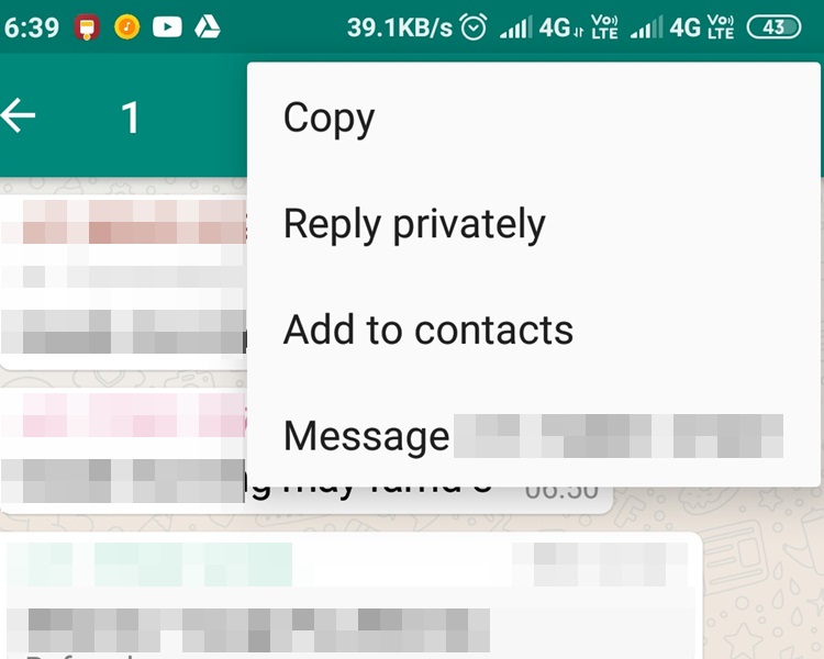 WhatsApp推新功能,群組內可「私回」朋友。網上圖片