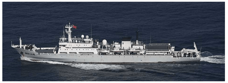 日防衛省稱陸軍艦今（12日）晨侵入日本領海，行經鹿兒島縣附近。