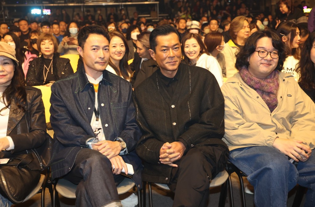 （左二起）张达伦、古天乐、肥肠（徐浩昌）均是席上客。