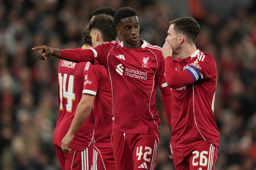 利物浦之後3場的對手是維拉、皇馬和曼城。美聯社 利物浦之後3場的對手是維拉、皇馬和曼城。美聯社