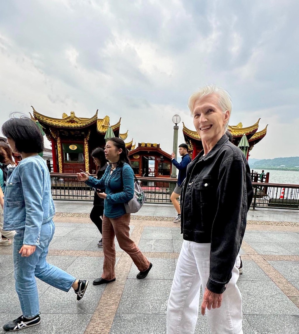 馬斯克母親梅耶分享遊杭州的照片。（Ｘ＠Maye Musk）
