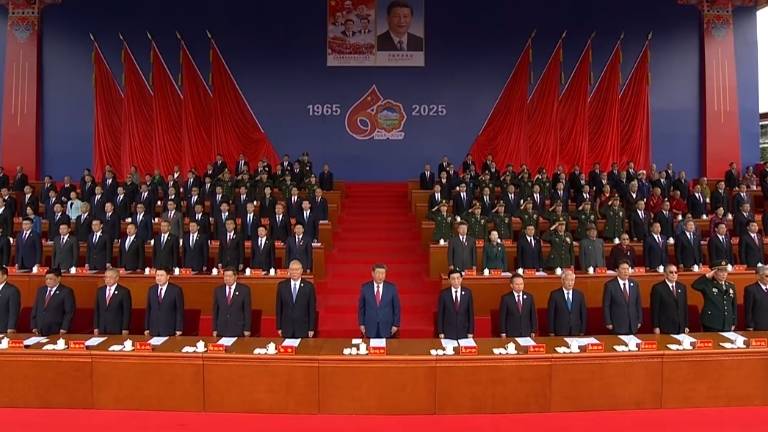 習近平出席西藏自治區成立60周年慶祝大會。 央視