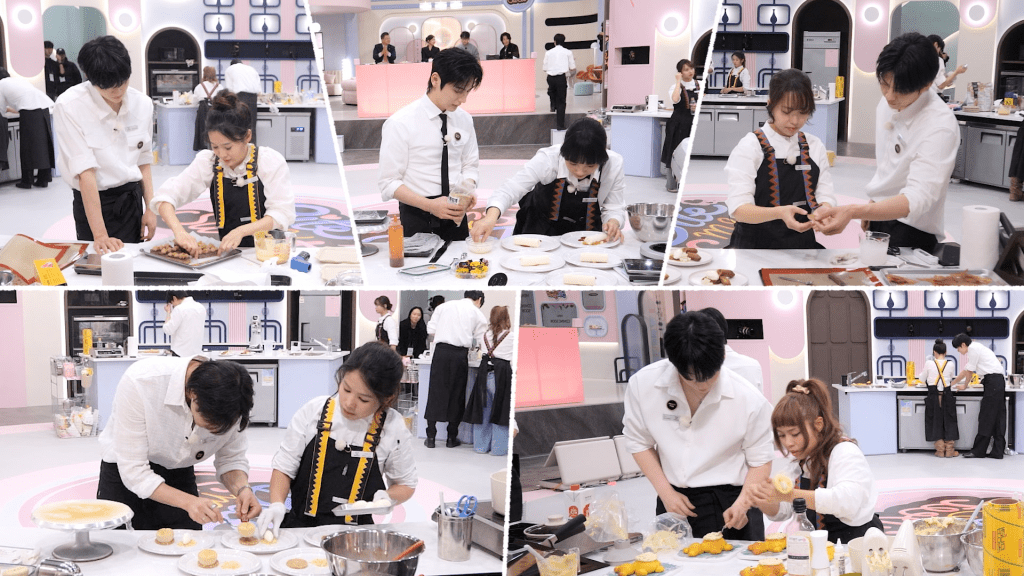 一眾參賽者與韓國新晉男星配對成組。