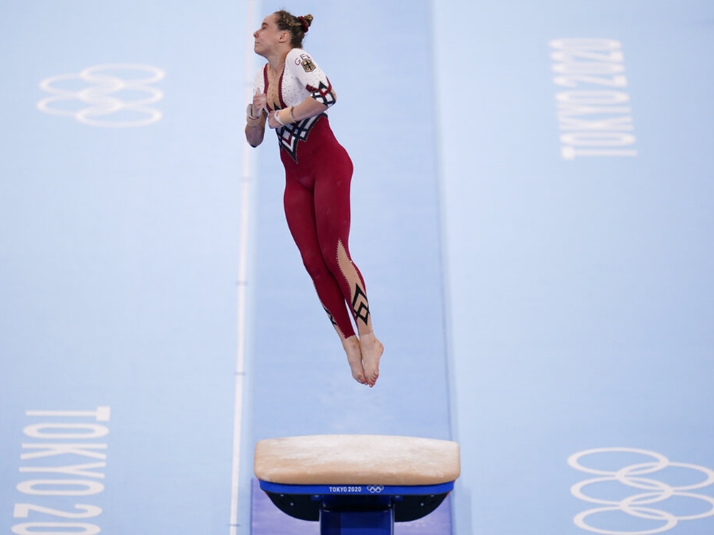 德國體操選手莎拉沃斯(Sarah Voss)。AP相片