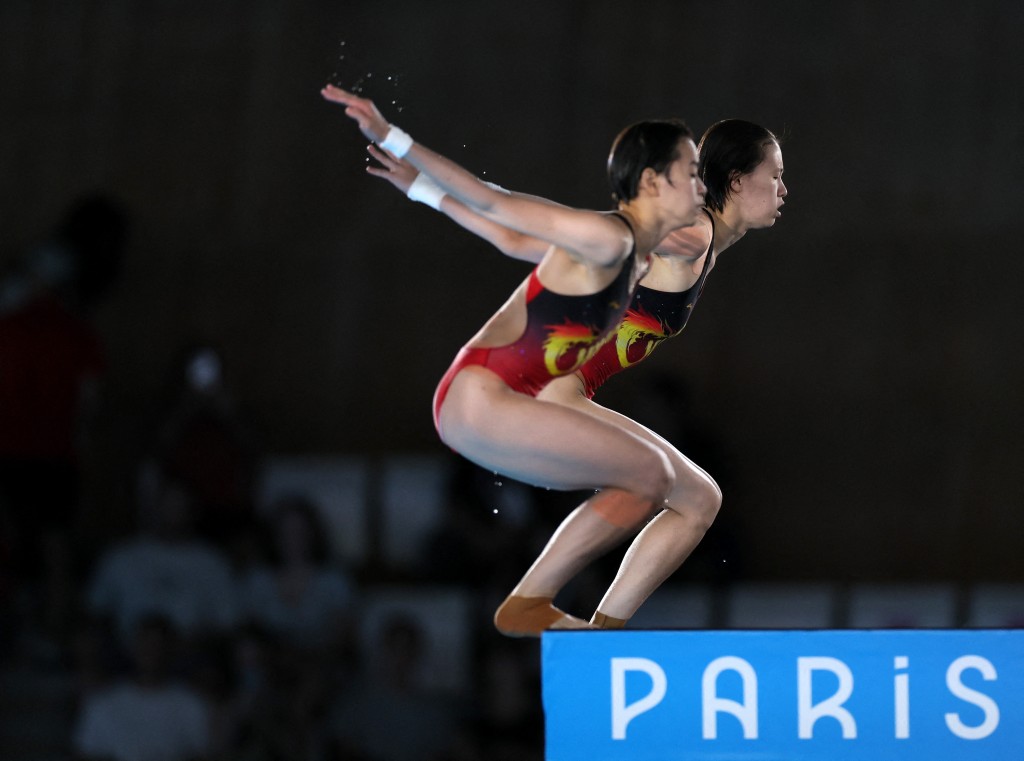 全紅嬋、陳芋汐為國家隊贏得巴黎奧運跳水女子10米台金牌。REUTERS