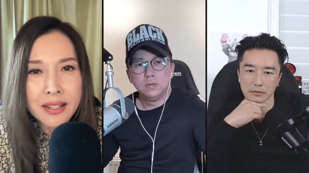 （左起）李婉華、林子博、杜挺豪本港時間今晨（18日）開Live評論「何伯之亂」。