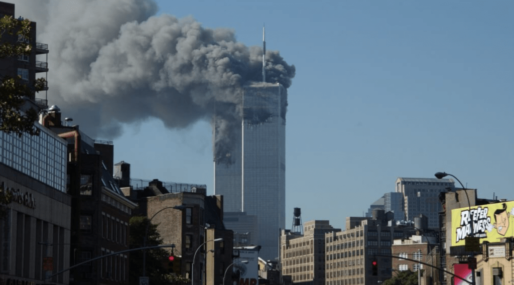 911 事件爆發，普京的預言不幸言中。美聯社