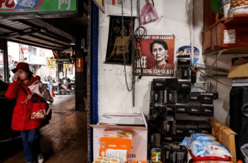 昂山素姬被軟禁家中，未允許與外界接觸。法新社