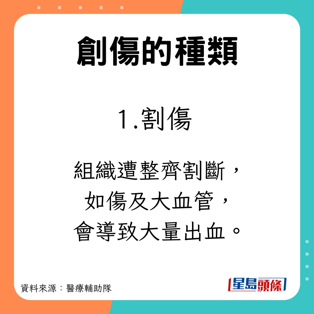 5大创伤出血类型 割伤