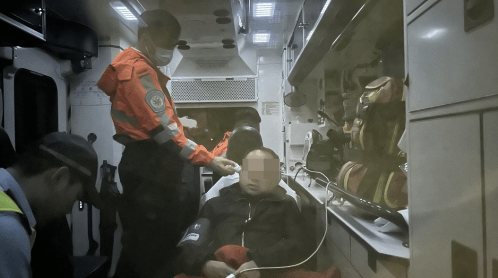 寶馬車男司機受傷送院。蔡楚輝攝