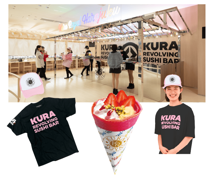 來到以Z世代客群為主要對象的Kura壽司原宿全球旗艦店,可嘗到多款特色夾餅及甜點。 來到以Z世代客群為主要對象的Kura壽司原宿全球旗艦店,可嘗到多款特色夾餅及甜點。