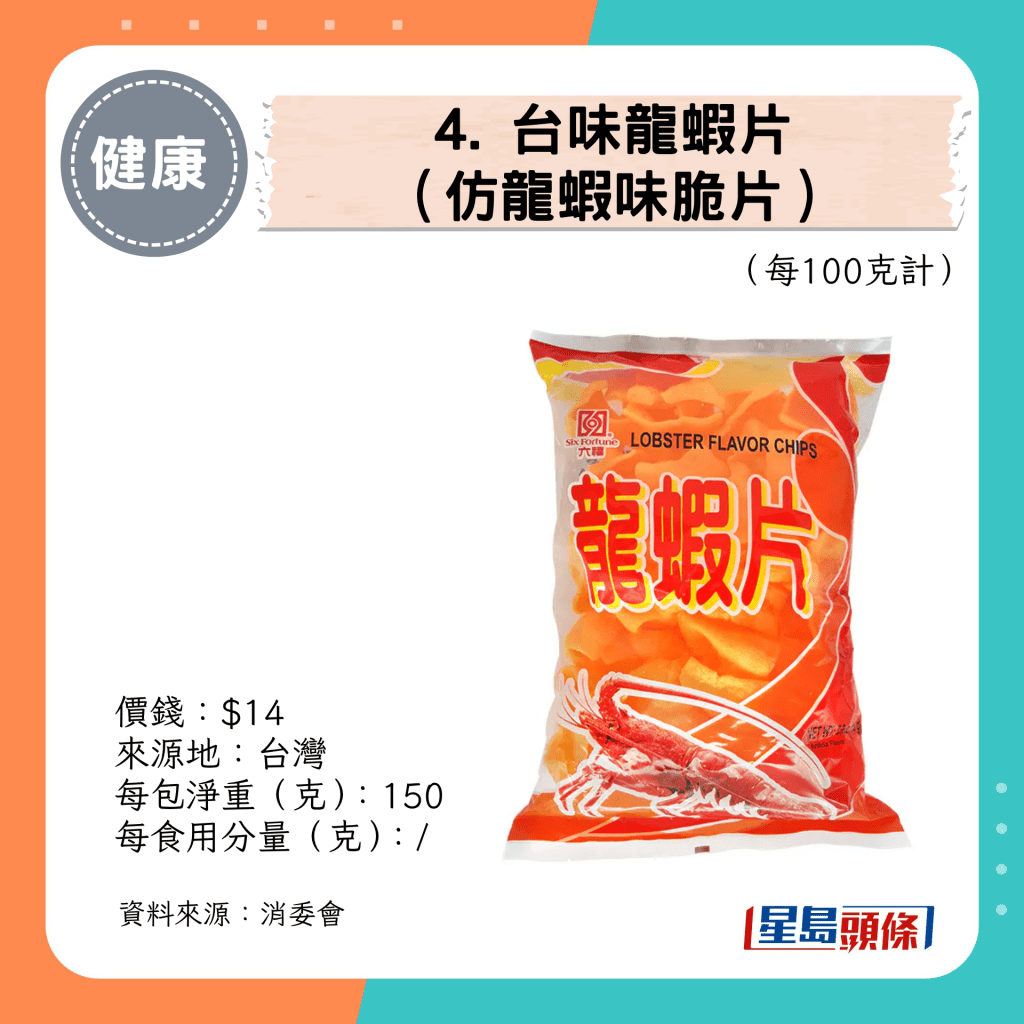 4. 台味龙虾片（仿龙虾味脆片）