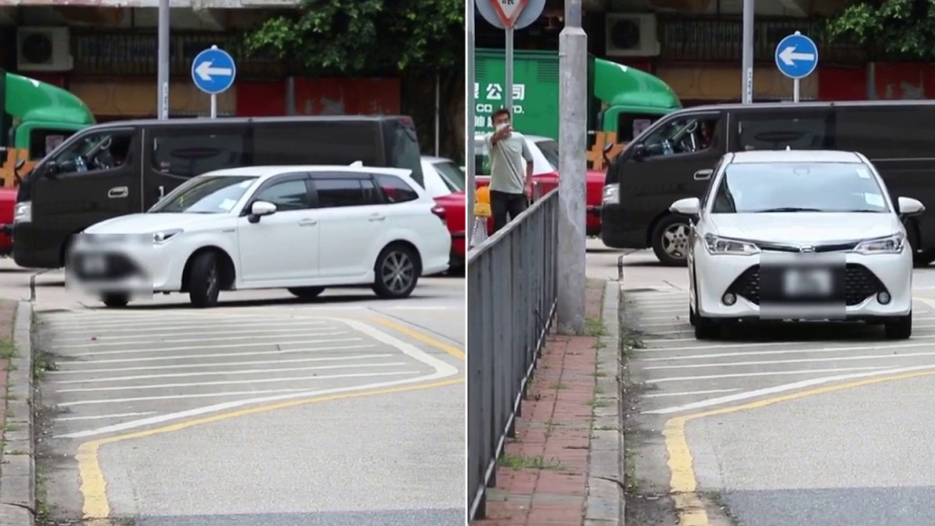 大角嘴司機遇塞車無視行人勸喻 逆線轉彎再切雙白線駛走|網民直擊