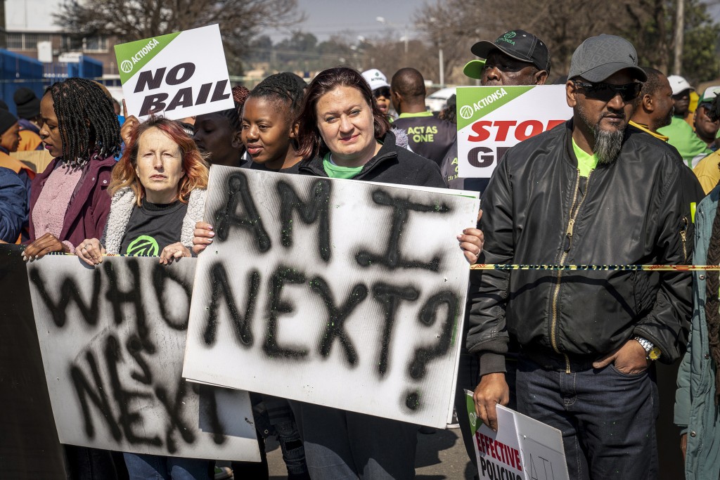 南非的婦女維權組織發起抗議活動。AP資料圖