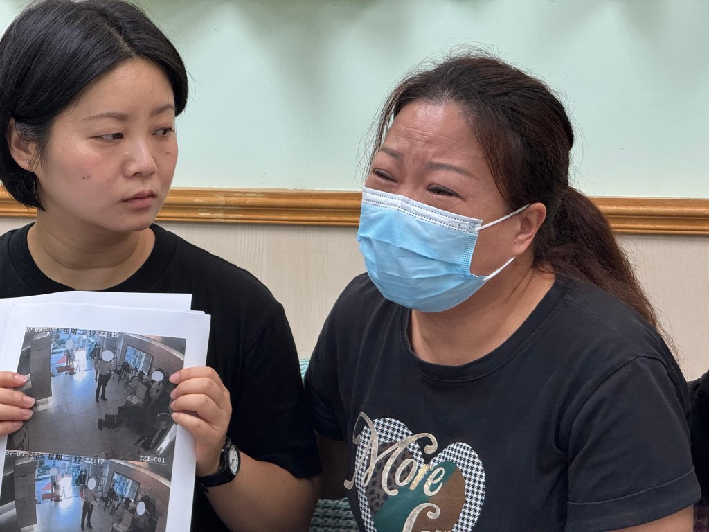 談及疑因「過勞死」的丈夫,陳太泣不成聲。 談及疑因「過勞死」的丈夫,陳太泣不成聲。