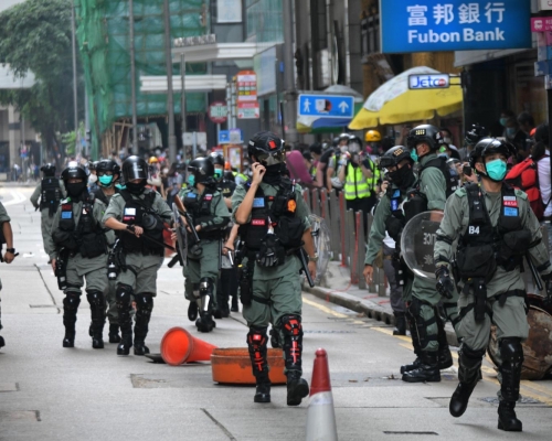 記協指今日在中環警方刻意阻礙記者採訪拍攝的事件。