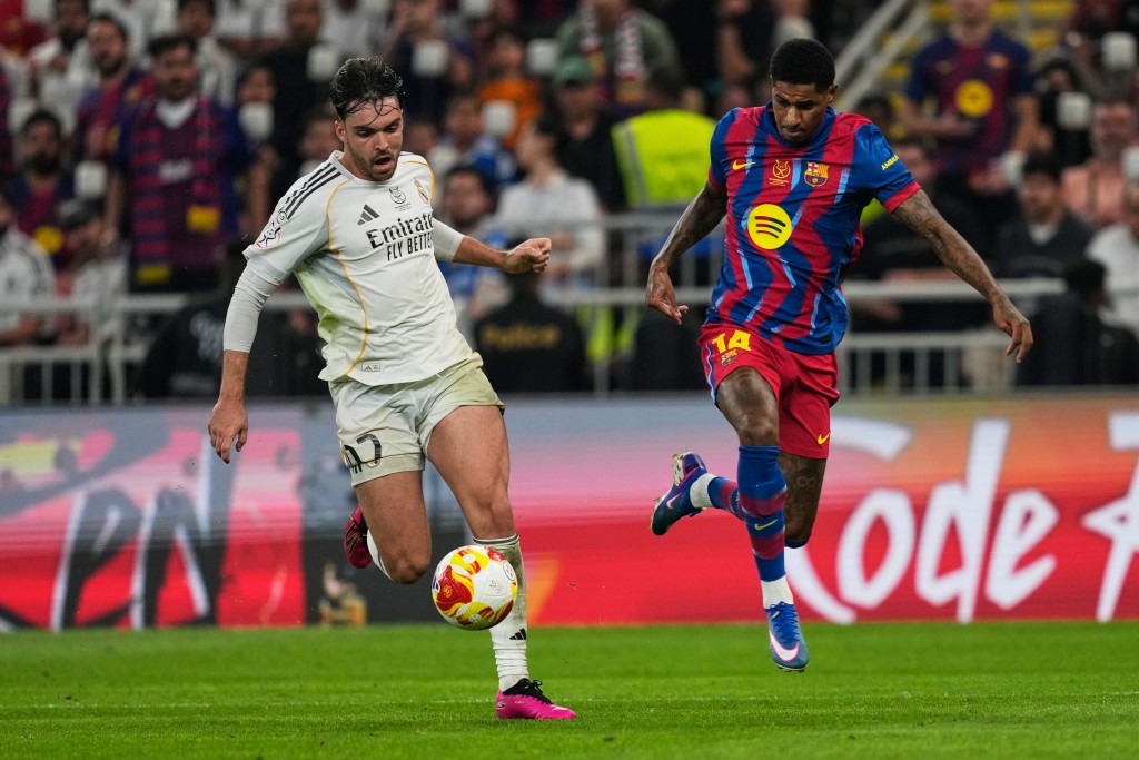 皇家馬德里西超盃決賽不敵巴塞隆拿。美聯社