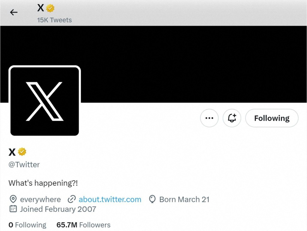 馬斯克入主Twitter後，把它改名為X。路透社