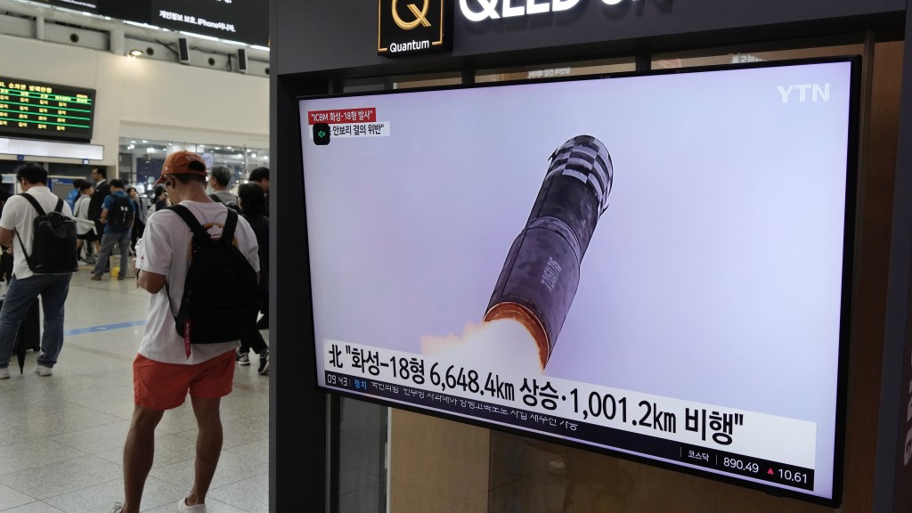 北韩经常试射火箭导弹示威。 美联社