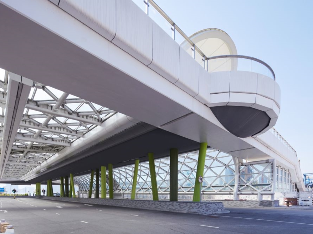 啟德空中花園沿舊機場跑道中軸線興建。