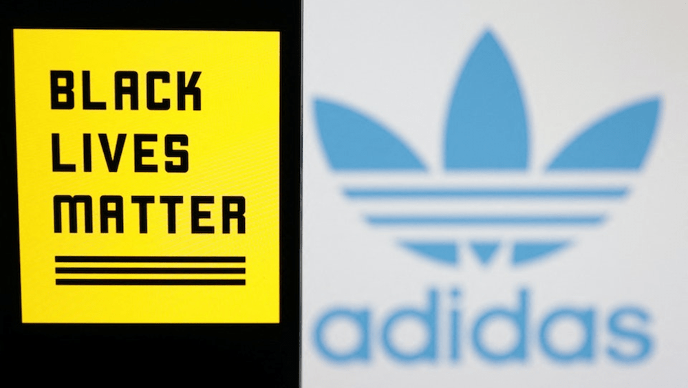 Adidas稱，「黑人的命也是命」基金會的三條紋標誌可能會「淡化」Adidas商標的獨特性。路透社
