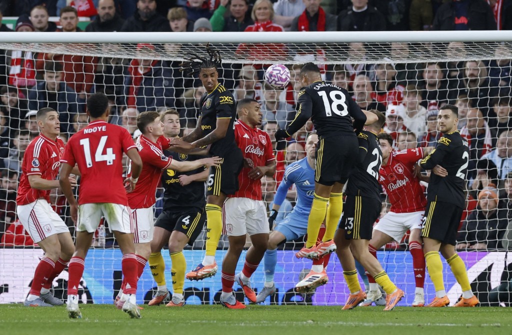 曼聯憑角球開紀錄。路透社