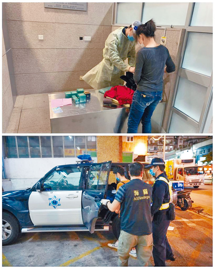 涉案水客被海關帶走。