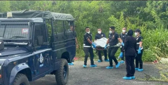大馬警方在現場處置。 大馬警方在現場處置。