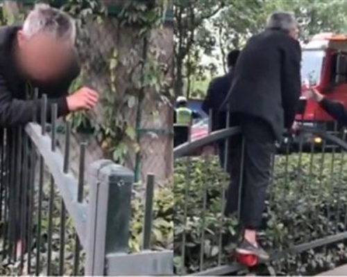 重庆男子遭栏杆插下体，送完治疗后已无大碍。