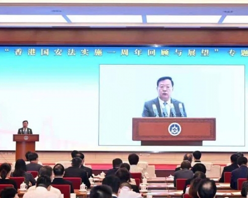 夏寶龍在《港區國安法》研討會中發言，經民聯對其內容表示歡迎和支持。