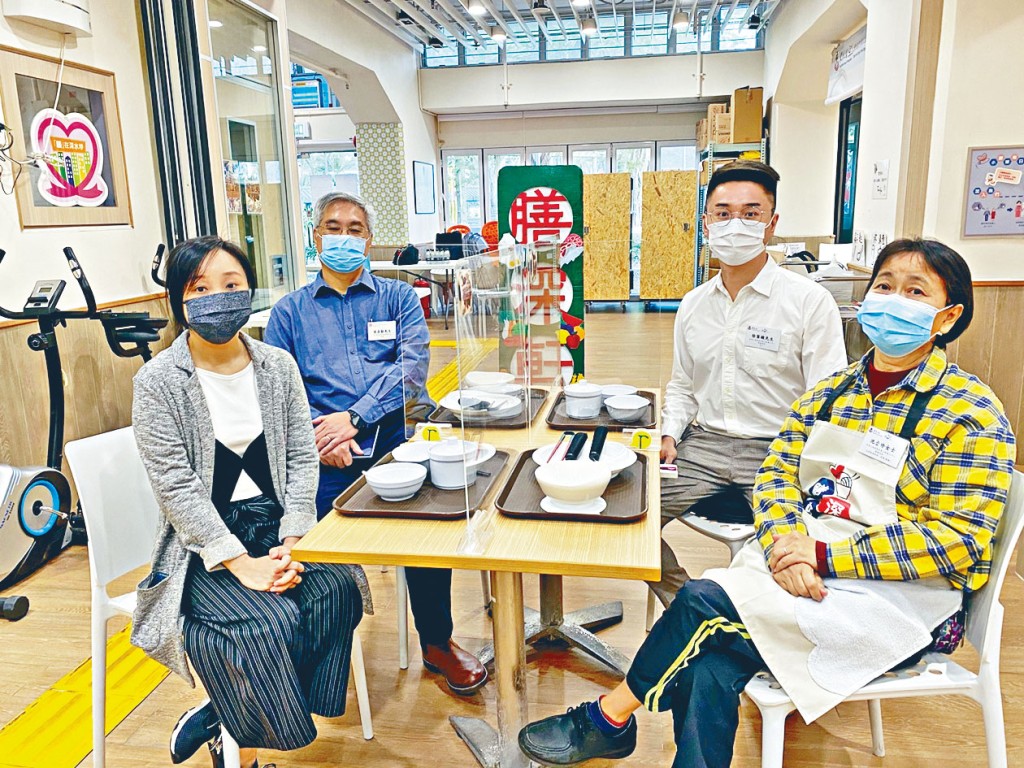 總監凌嘉勤（左上）、項目經理鄭依依（左下）、社工徐葉駿（右上）及服務助理池金玲（右下）。