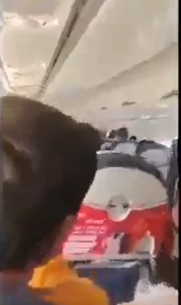 影片指下墜機前機內的情況。 twitter片截圖