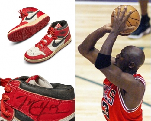 米高佐敦Air Jordan 1戰鞋,433萬成交史上最貴籃球鞋。