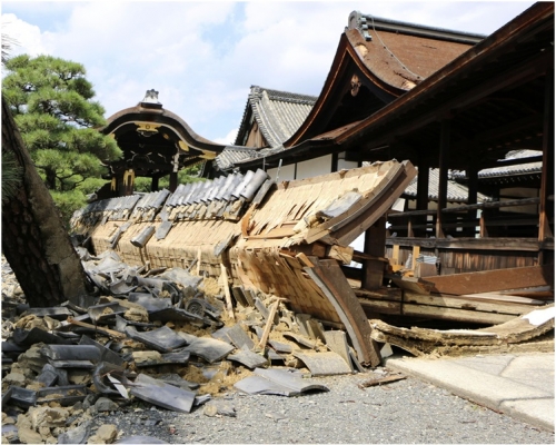 颱風飛燕重創關西,有多座歷史建築受損。AP