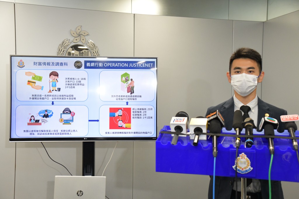 警方财富情报及调查科督察黄锦荣指，警方在行动中拘捕18人。
