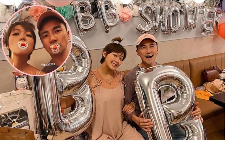 洪永城和老婆為BB舉行產前派對。